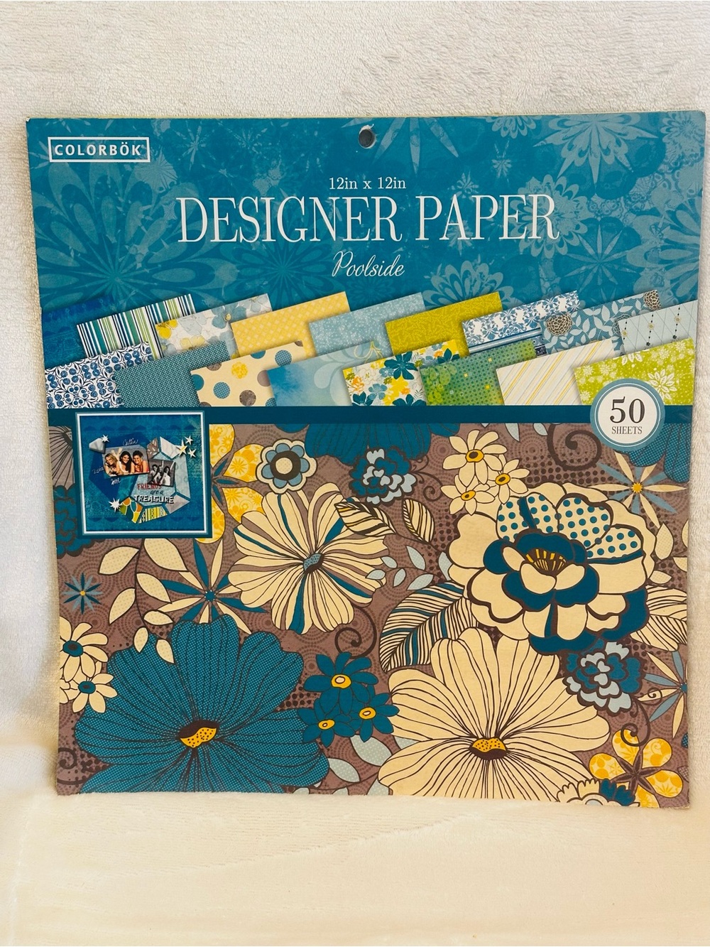 Colorbok Poolside Designer Paper Pack - Teal, Blue, Yellow Floral